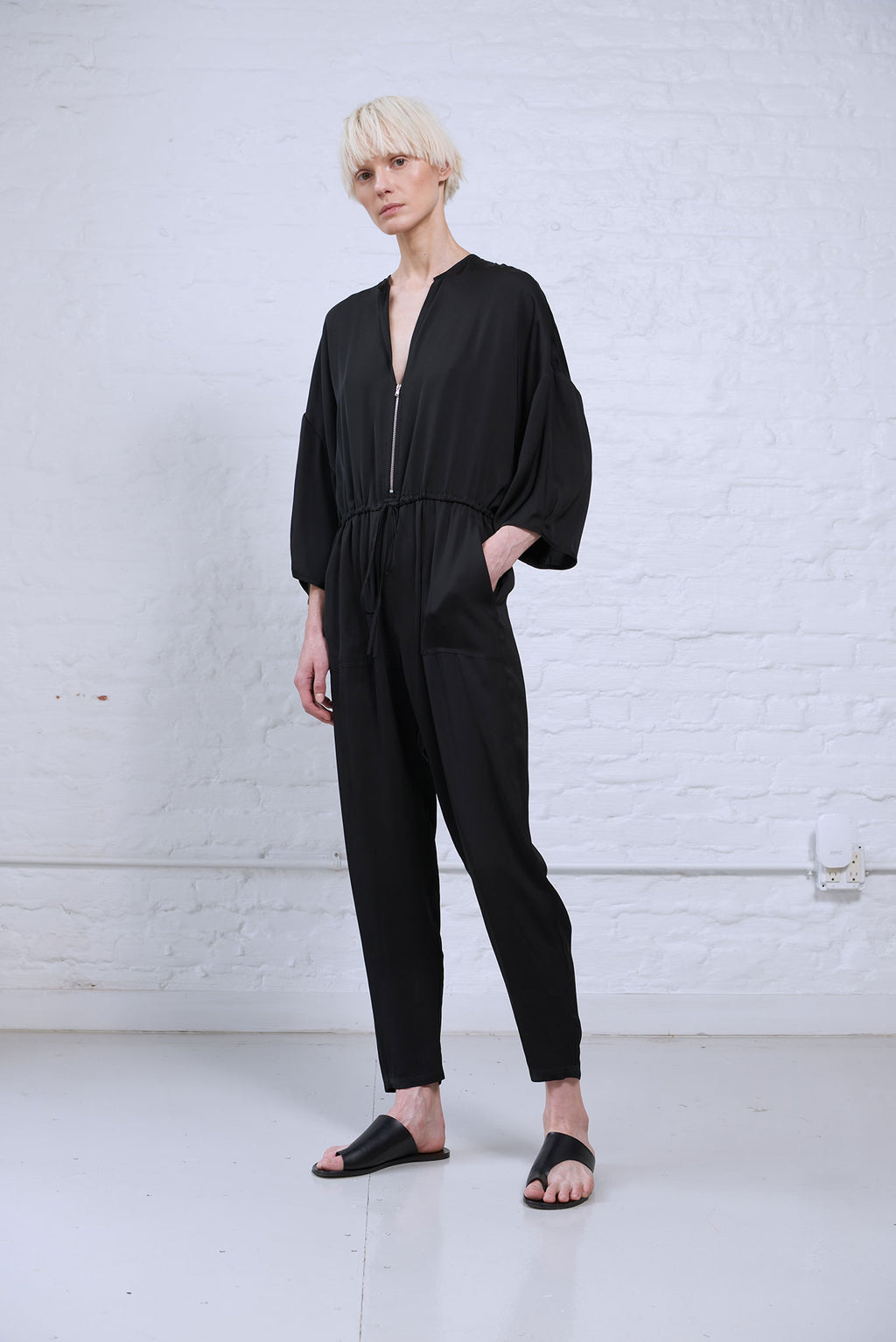 Black kimono jumpsuit discount
